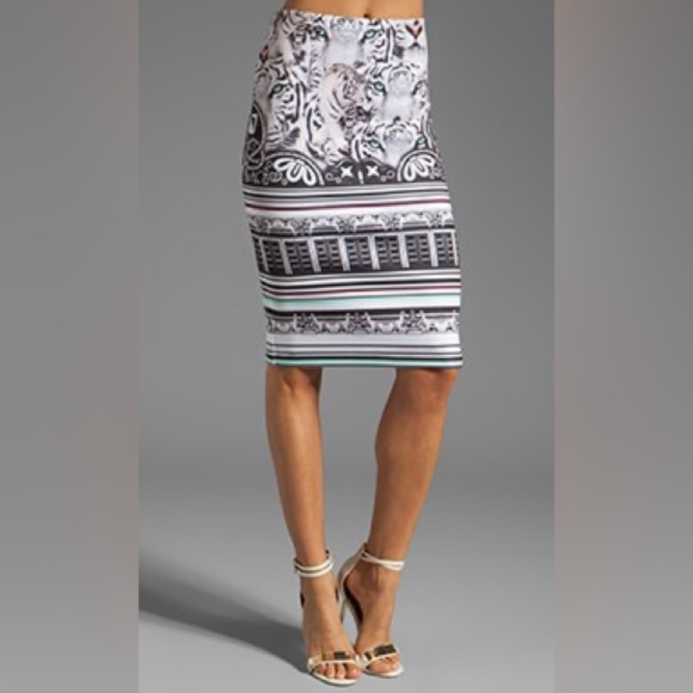 Clover Canyon Eye Of The Tiger Neoprene Skirt in Multi XS